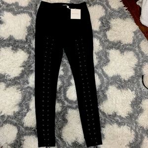 Suede tie up pants